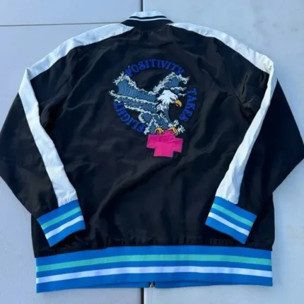 NWT PINK DOLPHIN POSITIVITY TAKES FLIGHT BLACK JACKET SZ XL