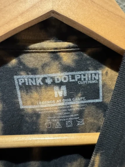 Black / Yellow Tie Dye Pink Dolphin Plus Logo Shirt Soft