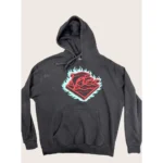 Pink Dolphin Hoodie Mens 2XL Black Pullover Fleece Flame Logo Graphic Sweatshirt
