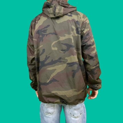 Pink Dolphin Men's Grizzly Camo Windbreaker Hoodie Jacket - Olive