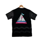 Pink + Dolphin Cotton Black T Shirt Sailboat Designer Tee L