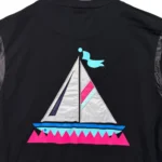 Pink + Dolphin Cotton Black T Shirt Sailboat Designer Tee L