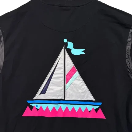 Pink + Dolphin Cotton Black T Shirt Sailboat Designer Tee L