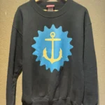 Pink Dolphin Anchor Crewneck Blue/Yellow Medium